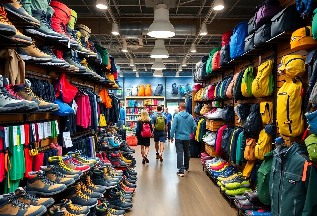 Sierra Trading Post retail store showcasing outdoor gear and apparel.