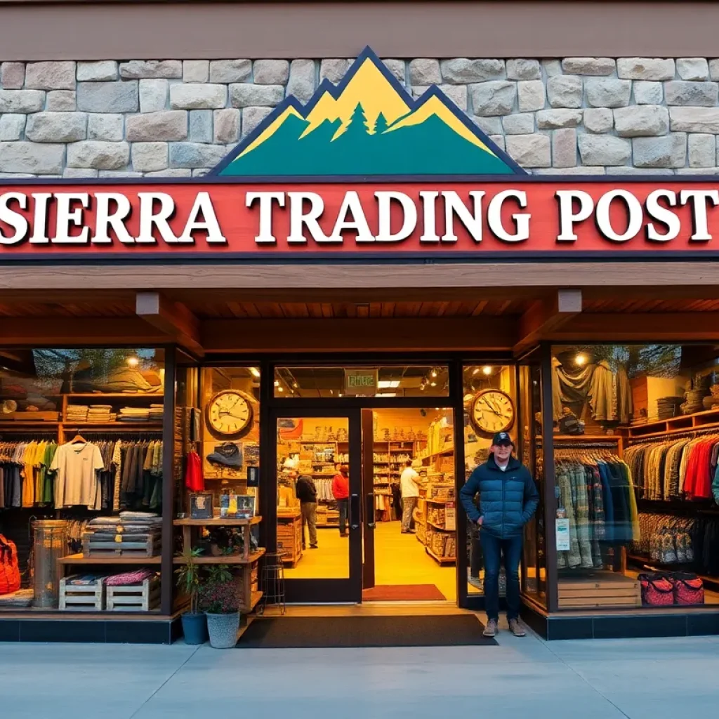 Exterior view of Sierra Trading Post store in Albuquerque showcasing outdoor gear