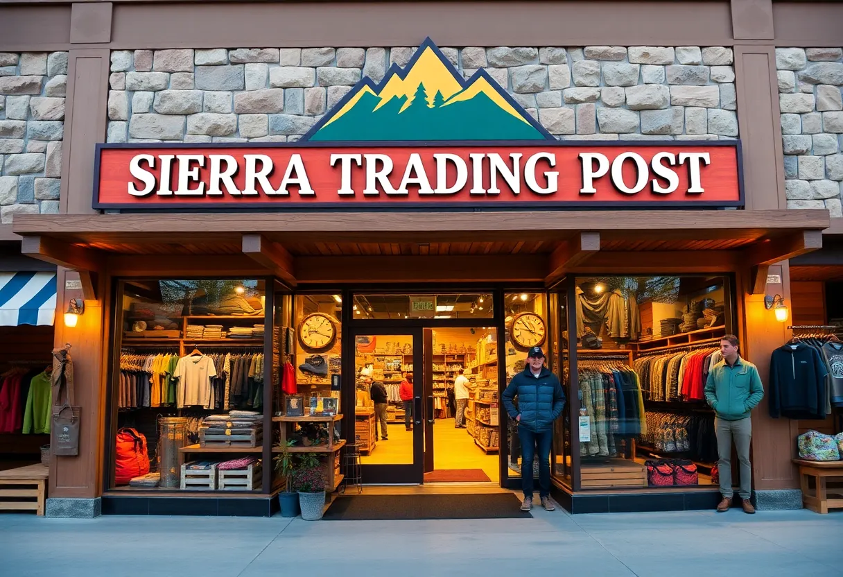 Exterior view of Sierra Trading Post store in Albuquerque showcasing outdoor gear