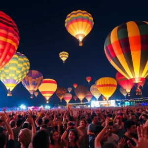 Crowd enjoying Sir-Mix-A-Lot's concert at Albuquerque Balloon Fiesta