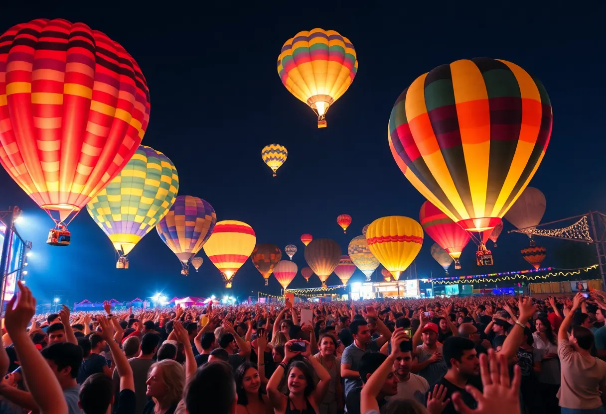 Crowd enjoying Sir-Mix-A-Lot's concert at Albuquerque Balloon Fiesta