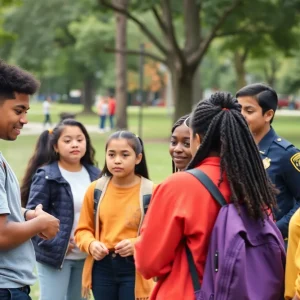 Teens participating in conflict resolution workshop in Albuquerque