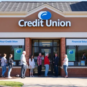 Exterior view of Sunward Federal Credit Union branch in Albuquerque's South Valley