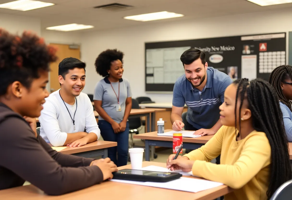 Inclusive classroom with diverse learners participating in activities.