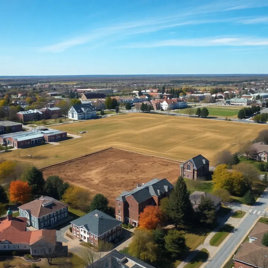 Aerial view of 41 acres of land on UNM South Campus in Albuquerque