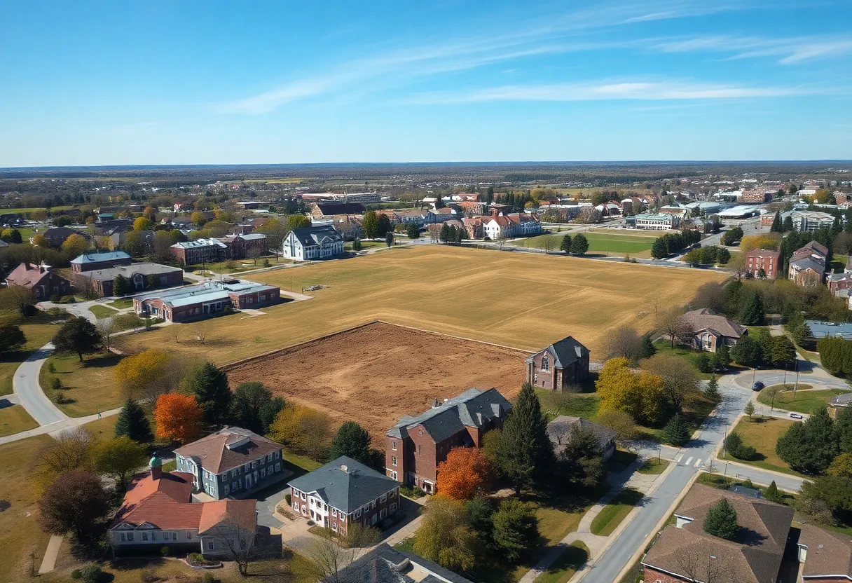 Aerial view of 41 acres of land on UNM South Campus in Albuquerque